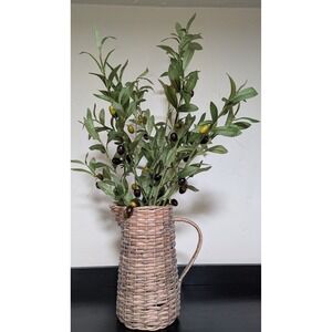 Mudpie Willow Pitcher Woven on Metal Frame 12"